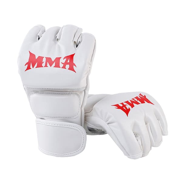 Half-Finger Boxing Gloves - MMA Sparring & Punch Bag Training White White 169