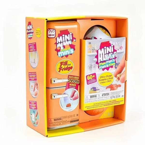 [zd]Minikylskåp + 2 kapslar, Fyll kylskåpet-set, Mini Brands
