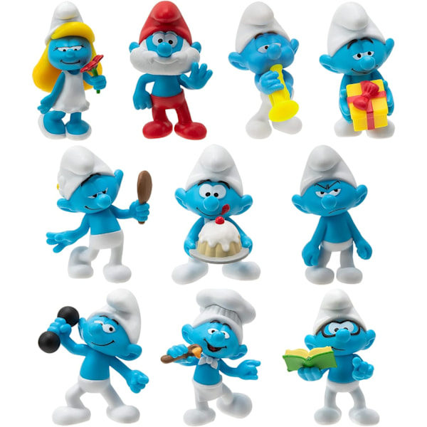 12-pack Smurfar Figurer Leksakssamling Modellprydnad Tårta Toppers Barnpresenter