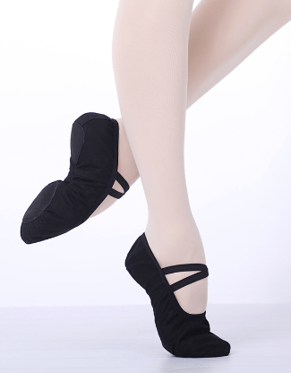 Ballet Dansesko Split Sål Flade Gymnastik Dansesko Sort Black 8 UK