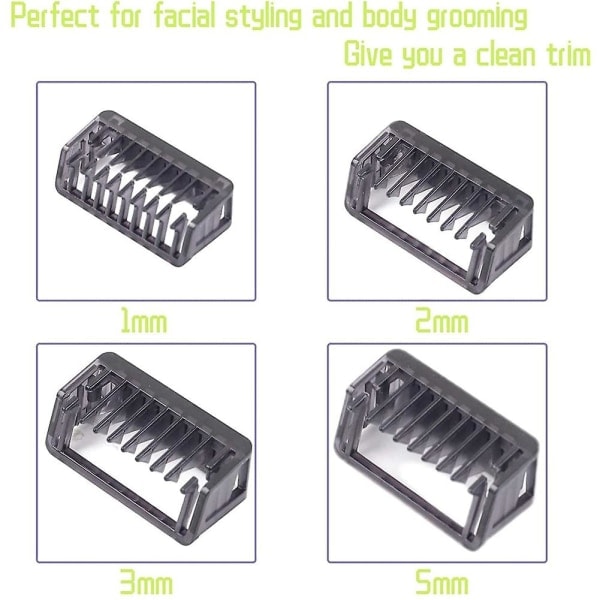 Guidekam 1/2/3/5mm til Single Blade Shaver Kropshårbeskytter Qp2510 Qp2520 Qp2521 Qp2522 Qp2530 Qp253