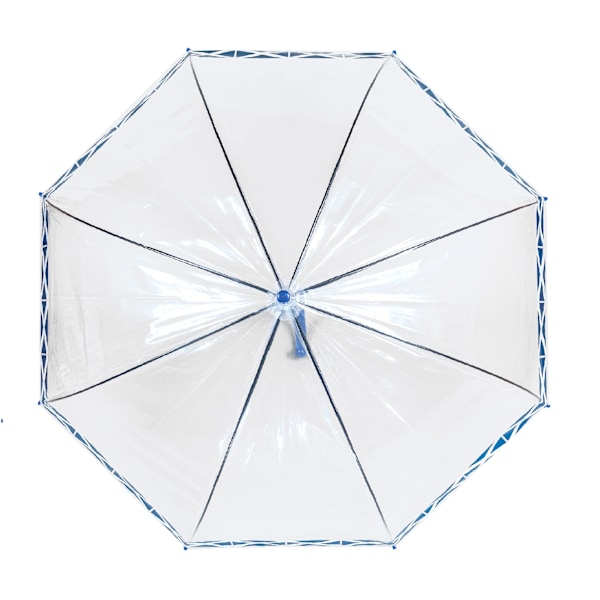 X-Brella Skotsk Trim Dome Paraply En Størrelse Gennemsigtig/Blå