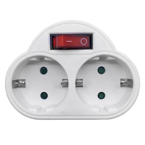 EU Standard Multikontakt 250V 16A Dobbel Plugg Konverteringsplugg med Uttak Bryter Plugg Strøm Ad