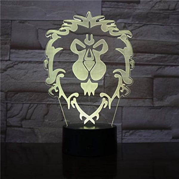 LED-lampe, World of Warcraft Alliance, Fargeskiftende USB-nattslampe og dekorasjon [Energiklasse A]