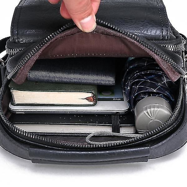 Axelväska för män Messenger Bag Herr Dragkedja Herrväska Hög Kapacitet (brun)-FS5-