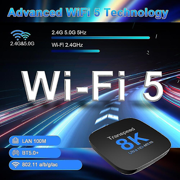 Transpeed Android 13 Tv-box Dubbel Wifi-stöd 8k Video Bt5.0+ Rk3528 4k 3d Röst Media Player Set Top Box