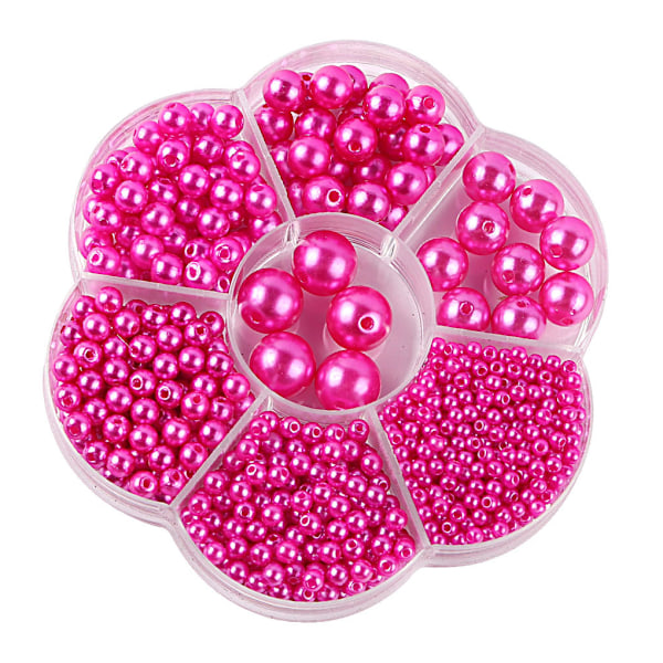 1/2/3/5 1150 stycken DIY-pärlor til smykkefremstilling, rosarød rose red 5PCS