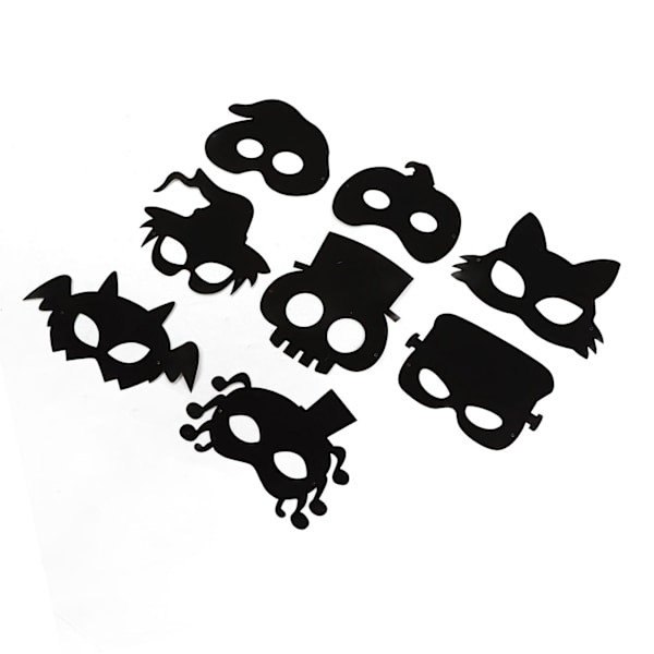 8 Set Halloween Skrapmask Konst Regnbåge Skrappapper Djur Ansiktsmasker Leksaker Konst Kit Halloween Barnpyssel