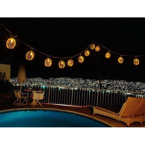 15 fot 20 LED Ananas Ljusslinga, Batteridriven