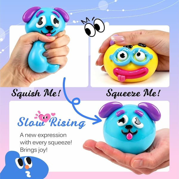 Smushers Squishy-Curiosities Smushers Koiran kasvojen squishy Yellow