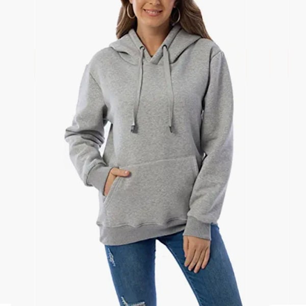 Damhoodie med fleecefoder, avslappnad vintervarm Khaki color-FS1- Khaki color XXL