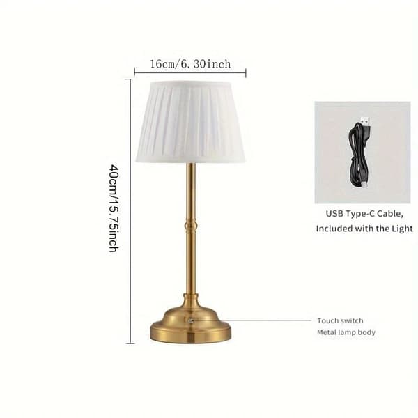 Wireless Lamp with Fabric Table Shade - Rechargeable 2000 mAh, Dimmable with 3 Light Modes, for Dining Room, Bedside Table, Bar, Night Light, Camping Svart