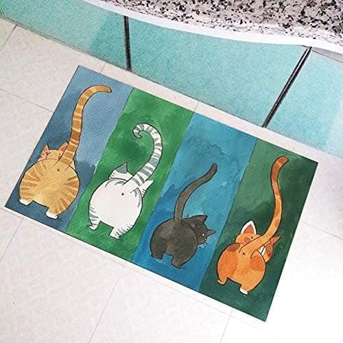 Welcome Doormat, Cat Pattern Welcome Doormat, Non-Slip Doormat-FS-