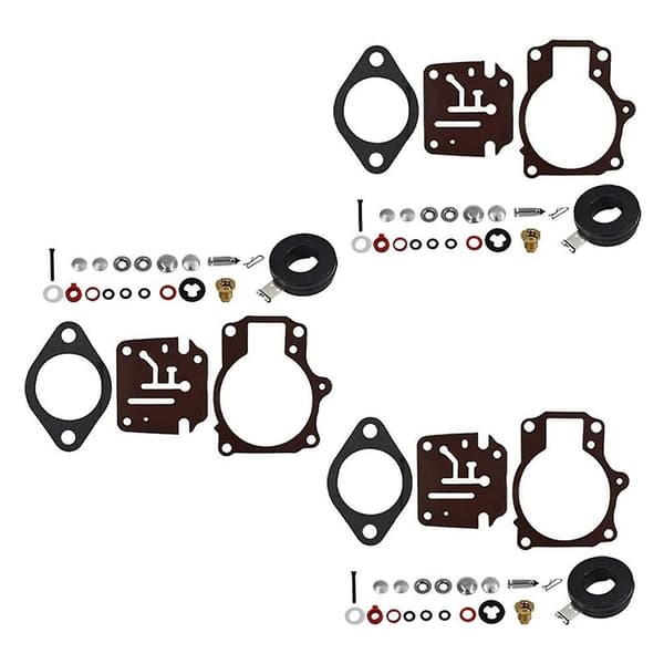 3 x Karburator Karburator Reparationssæt Og Flyder Passer til Johnson Evinrude 396701 65 70 75-FS- Black