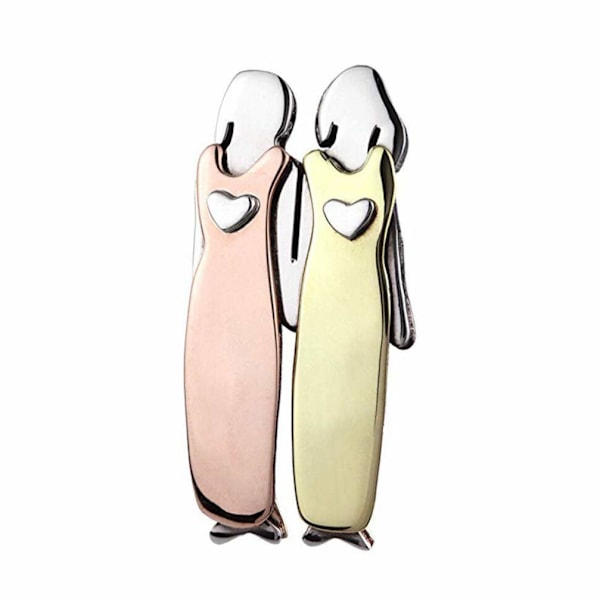 Legering Syster Brosch Pin Set: 2 Systrar Klädsel Pin Systerskap Brosch Legering Tröja Bröstnålar Brosch för Handväska Tröja-FS5-
