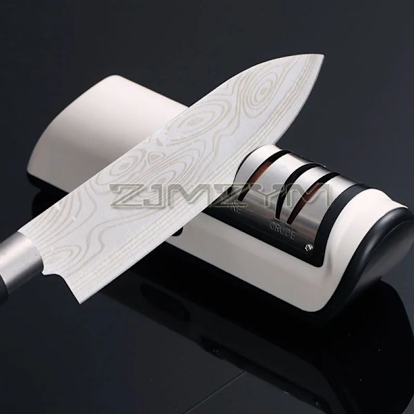 Electric Sharpener, Fully Automatic Handheld Sharpener, Fast and Efficient Kitchen Gadget with USB Charging-FS- black