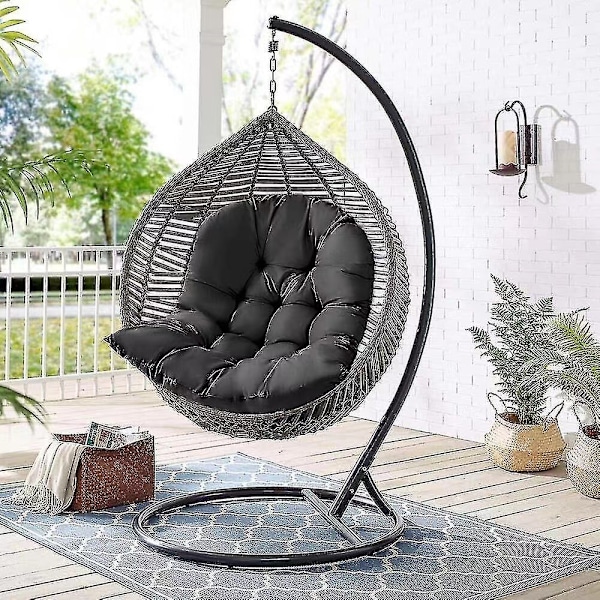 Innendørs hage hengende eggstol hengekøye stol sete tykk pute puter, 120x80cm light gray