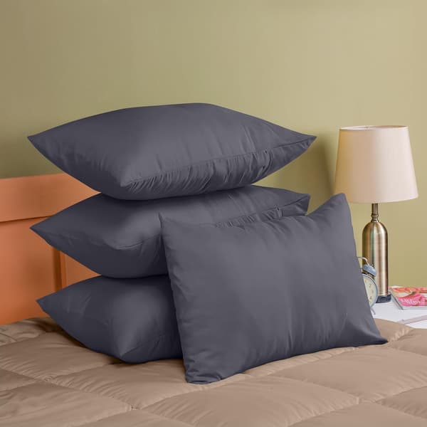 Pillowcase 4-pack - Standard size 50x75 cm - 100% brushed microfiber pillowcases with envelope closure - Wrinkle, fade and stain resistant pillowcases Gray