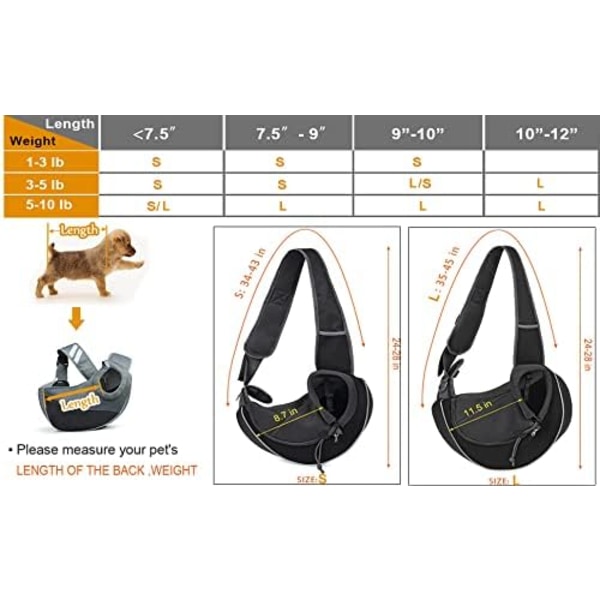 Bærbar hundetaske åndbar mesh crossbody taske til hund og kat hvalp kæledyr skuldertaske justerbar rejsetaske til små kæledyr hund, S