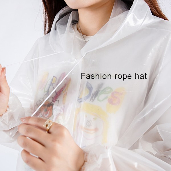 EVA lättviktsregnjacka för vuxna, genomskinlig, förtjockad regnkappa med huva, unisex, Lila-FS2- Purple Flat Mouth