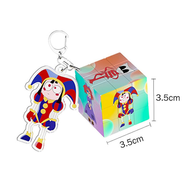 3.5cm The Amazing Digital Circus Third-Order Magic Square Keychain Cartoon Cute Keychains, Pendant Decoration Gift-FS2- Pomni