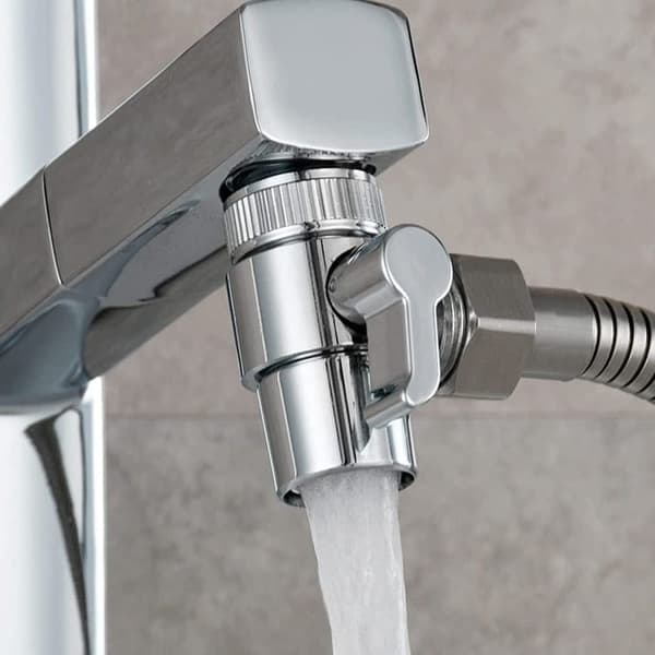 Faucet adapter with splitter – 3-way valve with M22/M24/G1/2\" threads for kitchen faucet and hand shower
