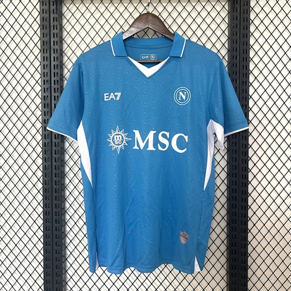 Säsong 2425 Napoli Kortärmad Fotbollströja Snabbtorkande Andningsaktiv Sportkläder Hemmatröja Home XL
