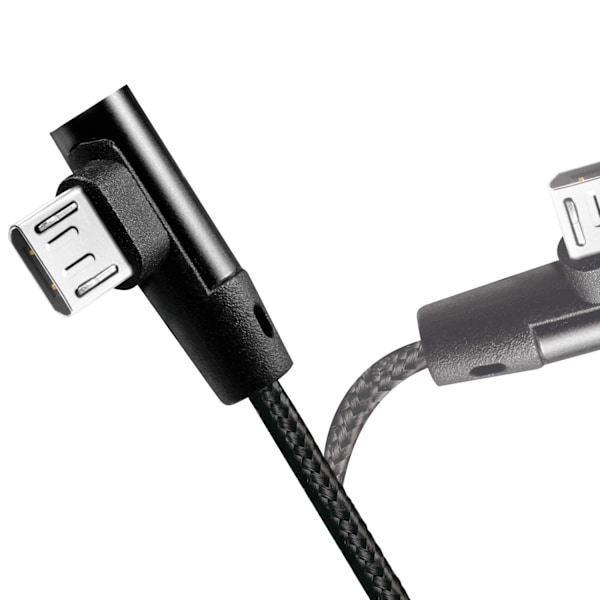 Vinklet MicroUSB-kabel USB 2.0 15W 1m