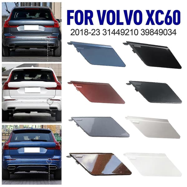 Tow Hook Eye Cover Rear Bumper for VOLVO XC60 2018-23 39849034 31449210-FS- Night Silver
