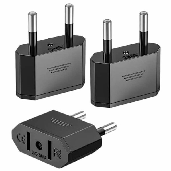 Reiseadapter US til EU 3-pakning