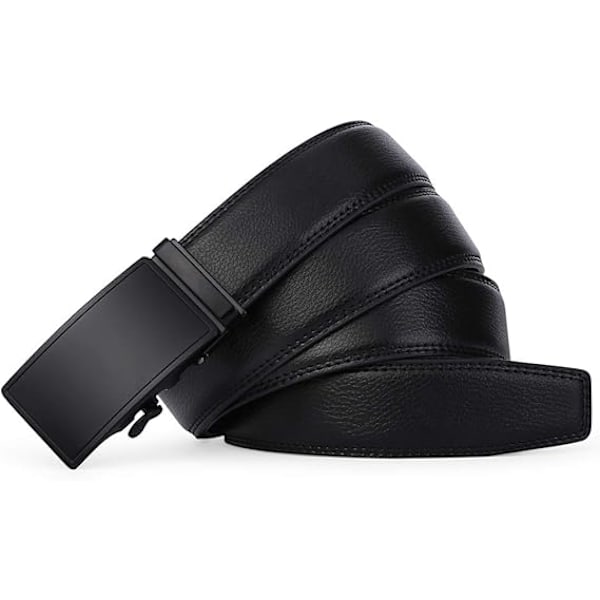 Herrar Läderbälte, Automatisk Spänne, Glidande Bälte, Casual Trim Passform