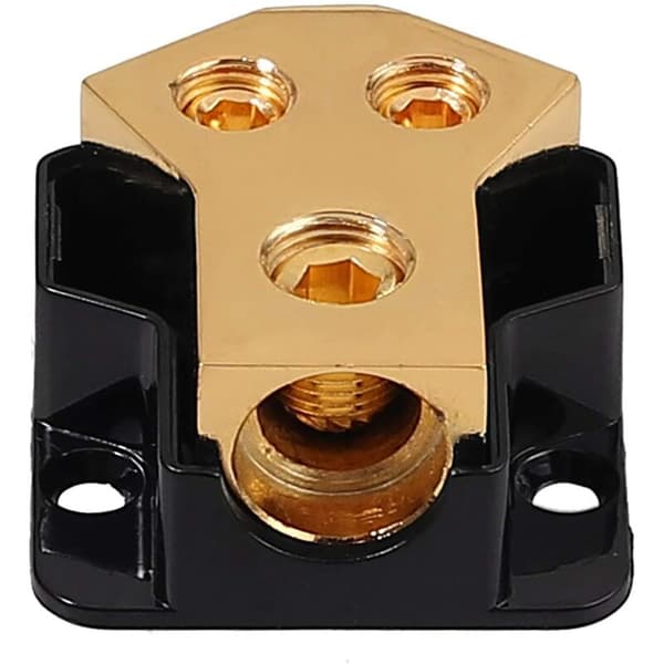 Power Distribution Block, 1 Input Gauge 0/2/4 with 2 Output Gauges 4/8 for Power Amplifier, Car Audio Power Distribution