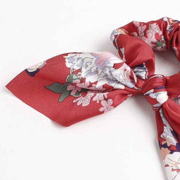 3 stk. Elastiske Hår Scrunchies Boho Blødt Stof Sød Blomsterhår