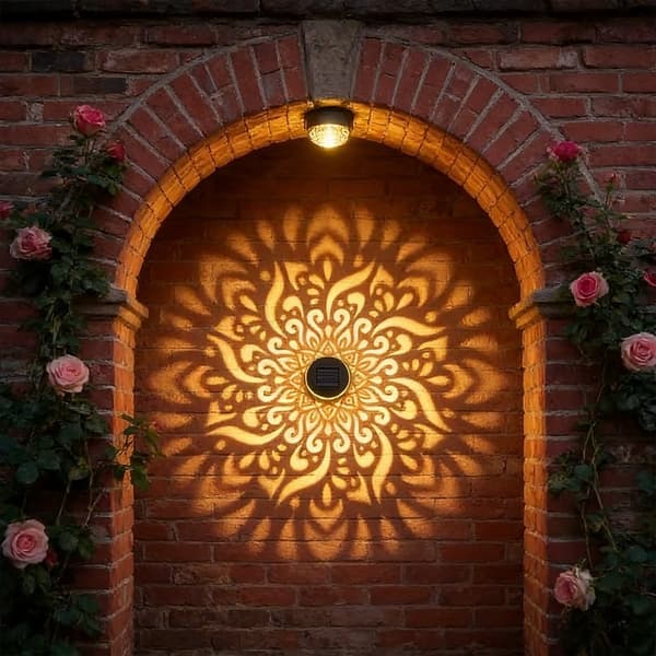 Solar Væglampe Mandala Mønster LED til Have Terrasse Trapper Gårdhave Not provided 1-Pack Solar