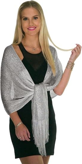 Wedding and Party Sequin Scarves, Women's Sequin Wraps, Elegant Sequin Shawls for Evening Dresses