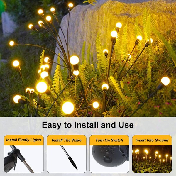 Solcellelampe firefly havebelysning 1-pak
