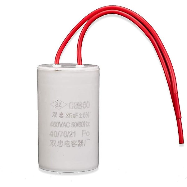 25UF CBB60 AC 450V Liten Volum Kondensator Dobbeltråd Vaskemaskin Motor [DB]