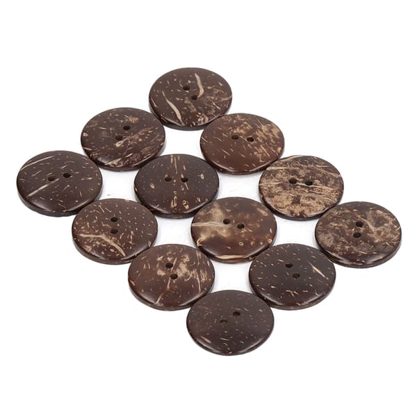 50 pcs Wooden Buttons Round Coconut Texture Double Hole Composite Wood 25mm DIY Sewing Buttons for Art Projects-FS-