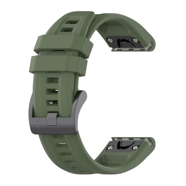 Til Garmin Fenix 6 Pro 22mm Silikone Solid Color Urrem Dark Green