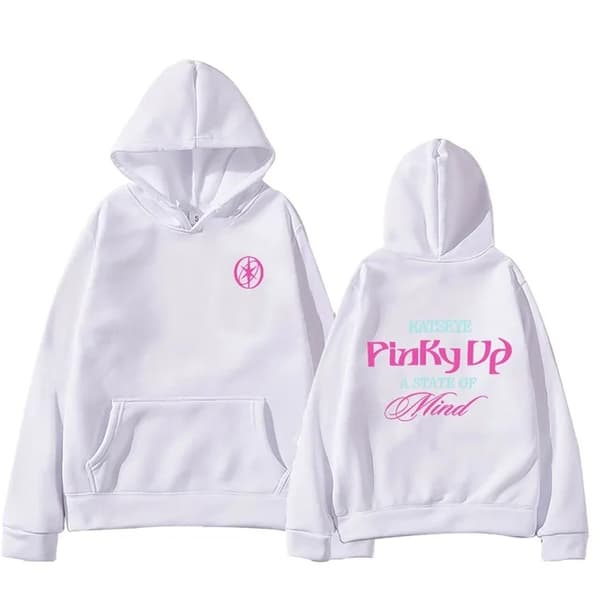 Katseye PINKY UP Kpop-trykt hettegenser, trendy Y2K oversized genser for menn og kvinner, flere farger Grå