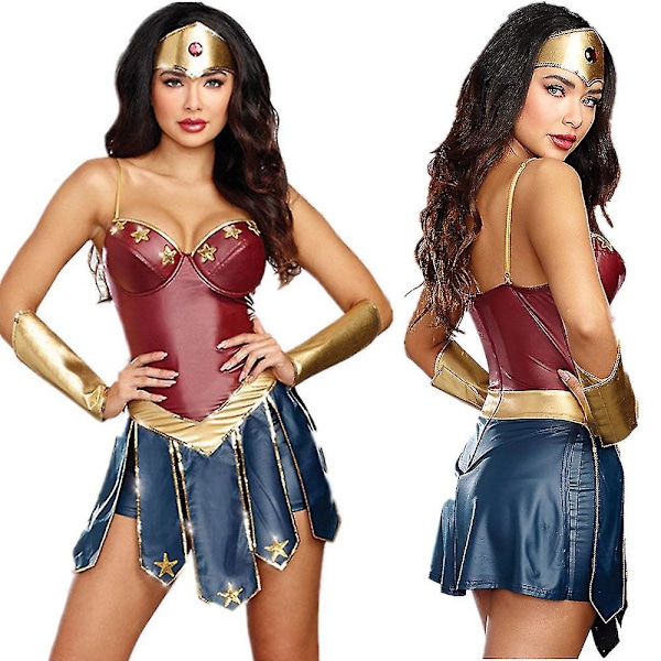 Wonder Woman Cosplay Party Kostymset Festkläder Outfit Set Kvinnor Presenter -a M