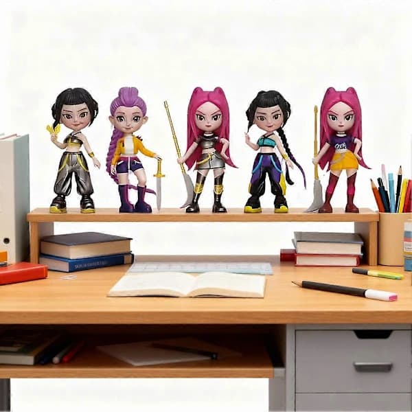 K-POP Demon Slayer Actionfigur Sæt (6 stk) - Søde koreanske idol-samleobjekter til dukkehus og udstilling