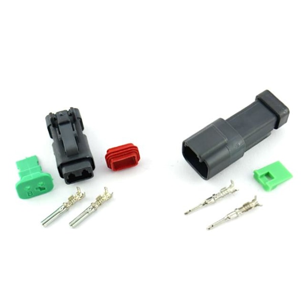 DT kontakter tysk hane + hona 4 set Black Svart