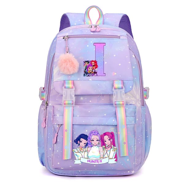 KPop Demon Hunters Backpack with Printed Letter, Casual Large Capacity Backpack I I I 44*30*22cm