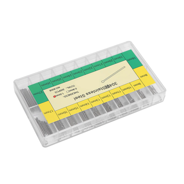 1 mm Armbåndsurremstift Split Stift Rustfrit Stål Urdele Sortiment 8‑27 mm 0.1