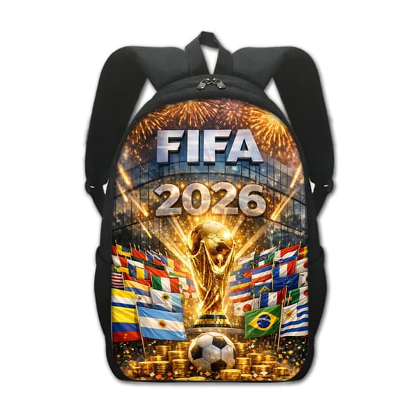 Student Backpack with 2026 World Cup Theme, Large Capacity 16-inch Backpack