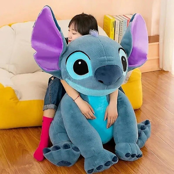 2024 Kæmpe Angel og Stitch plyslegetøj tegneserie kawaii dyrepar sovepude blødt materiale legetøj børnegave Stitch 30cm