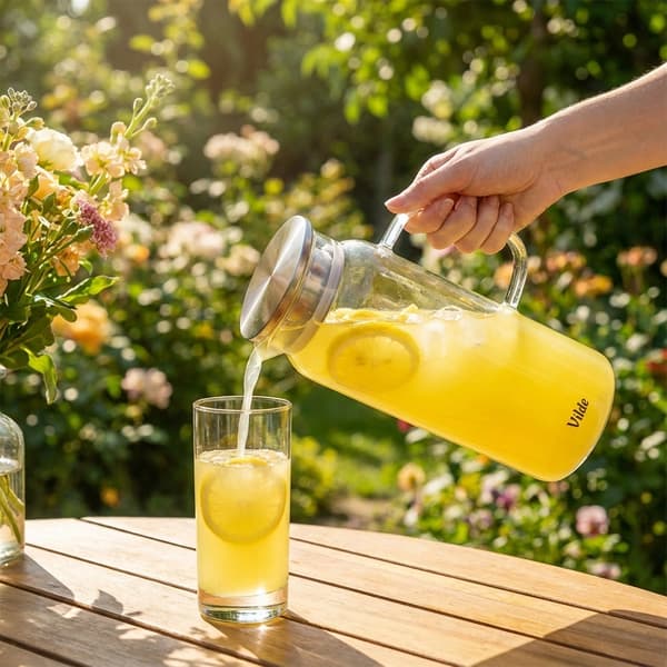 Glass Pitcher with Sieve Lid, 1.5L Borosilicate-FS- 613