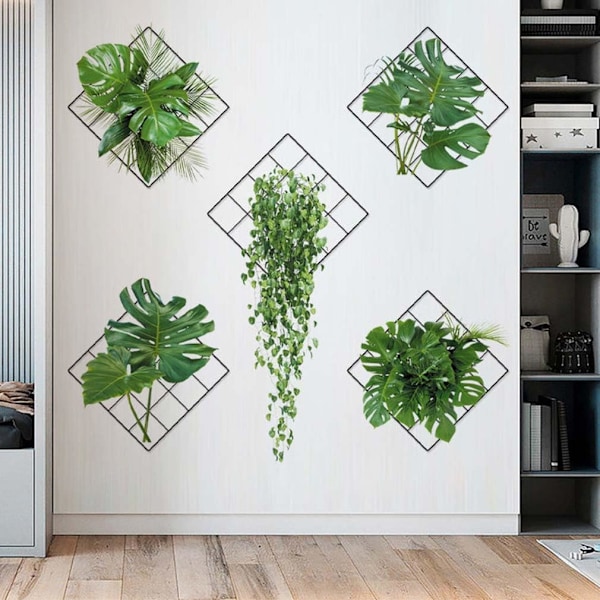3D Grön Växt Väggdekal, Gröna Väggdekaler Växter Blad Vägg