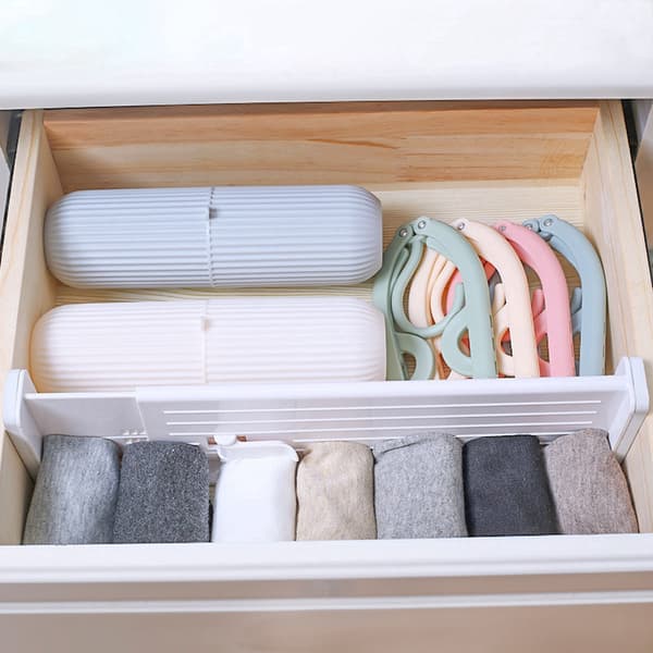 Adjustable Drawer Divider Drawer Organizer Adjustable Dividers for Bedroom Bathroom Wardrobe Office Kitchen White
